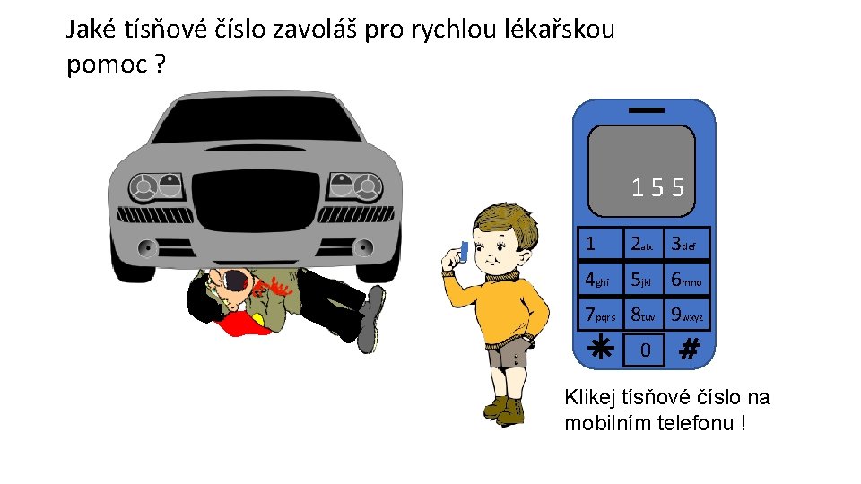 Jaké tísňové číslo zavoláš pro rychlou lékařskou pomoc ? 1 155 1 2 abc