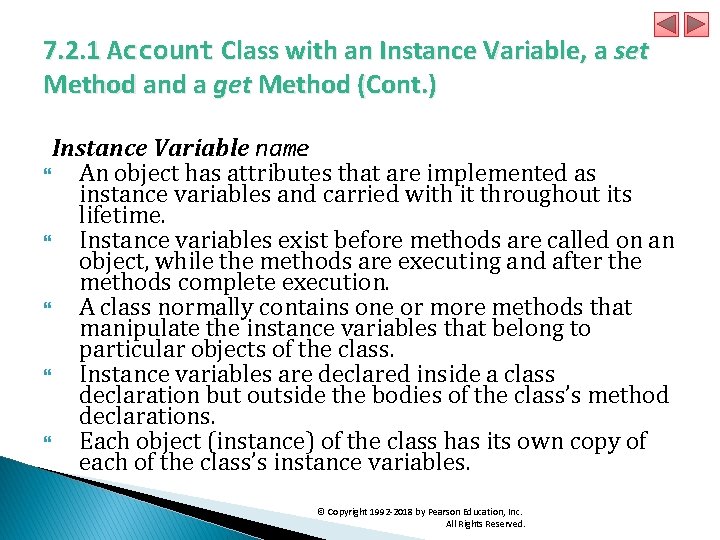 7. 2. 1 Account Class with an Instance Variable, a set Method and a
