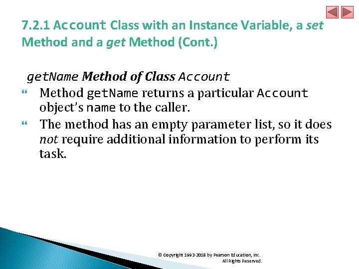 7. 2. 1 Account Class with an Instance Variable, a set Method and a