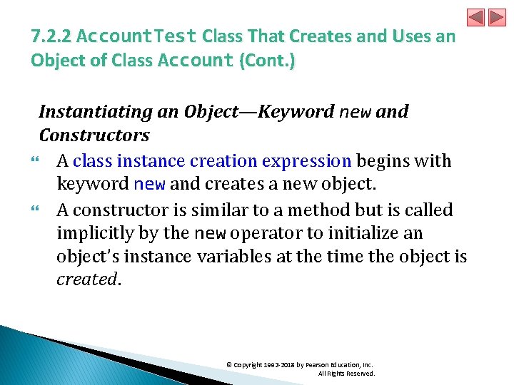 7. 2. 2 Account. Test Class That Creates and Uses an Object of Class
