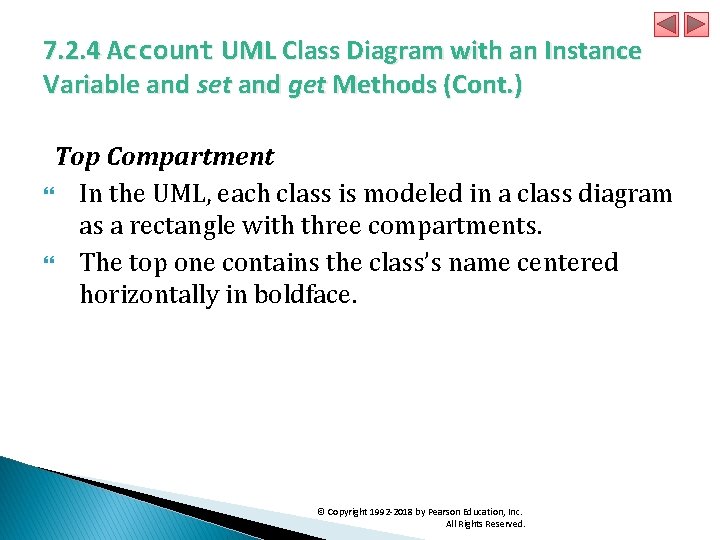 7. 2. 4 Account UML Class Diagram with an Instance Variable and set and