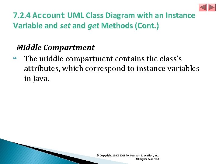 7. 2. 4 Account UML Class Diagram with an Instance Variable and set and