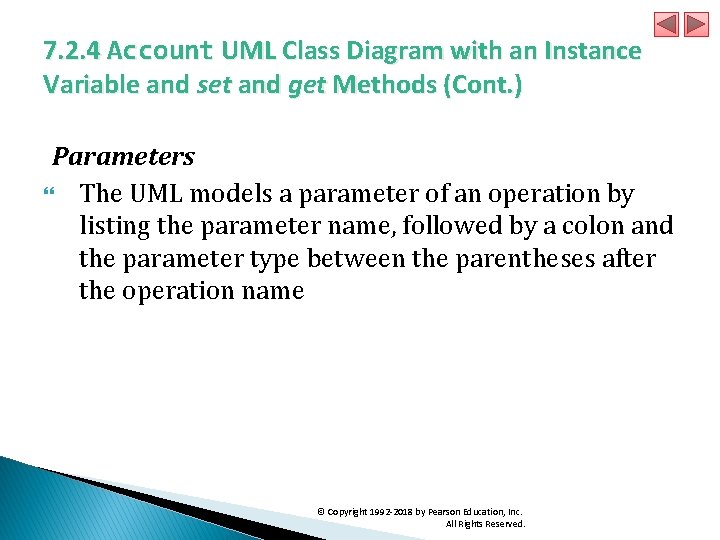 7. 2. 4 Account UML Class Diagram with an Instance Variable and set and