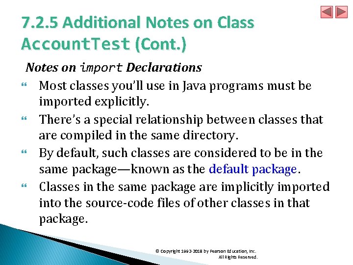 7. 2. 5 Additional Notes on Class Account. Test (Cont. ) Notes on import