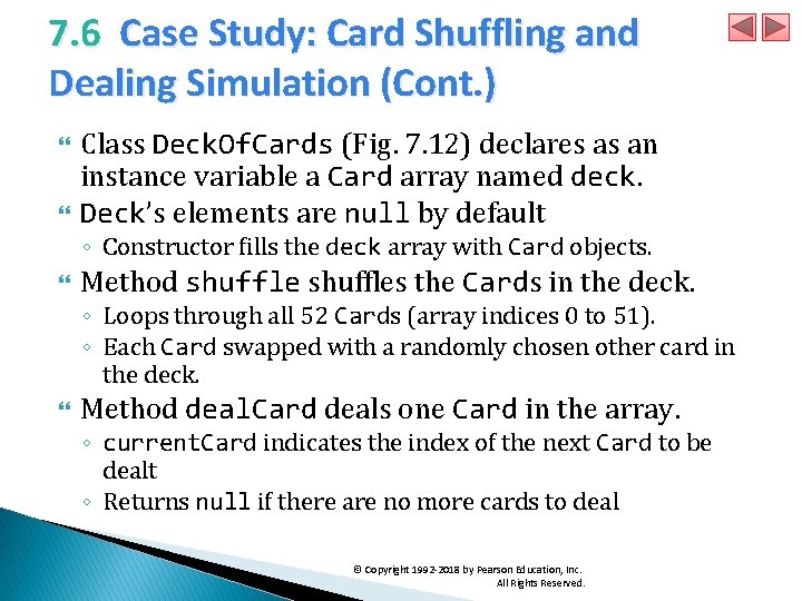 7. 6 Case Study: Card Shuffling and Dealing Simulation (Cont. ) Class Deck. Of.