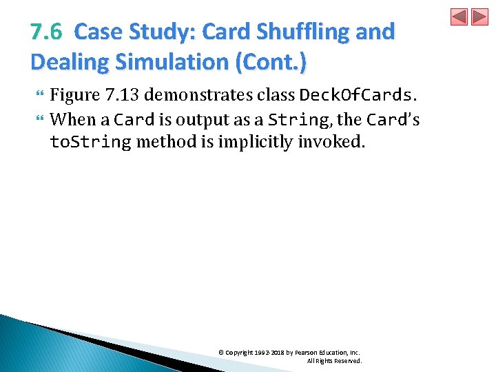 7. 6 Case Study: Card Shuffling and Dealing Simulation (Cont. ) Figure 7. 13