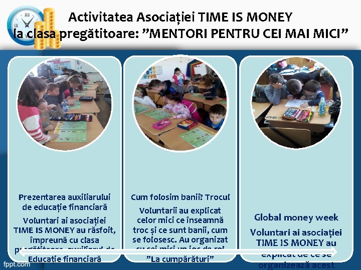 Activitatea Asociației TIME IS MONEY la clasa pregătitoare: ”MENTORI PENTRU CEI MAI MICI” Prezentarea