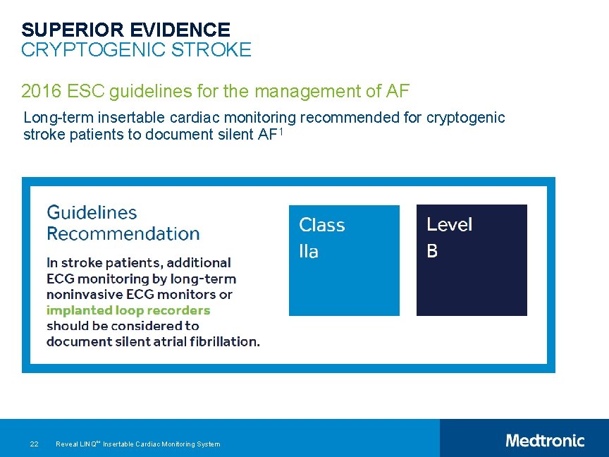 SUPERIOR EVIDENCE CRYPTOGENIC STROKE 2016 ESC guidelines for the management of AF Long-term insertable