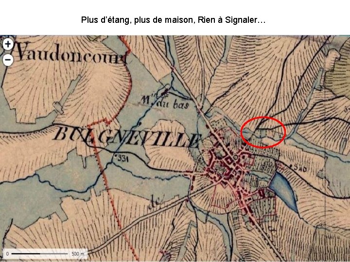 En remontant Plus d’étang, dans le plus temps de maison, : Carte Rien d’État-major