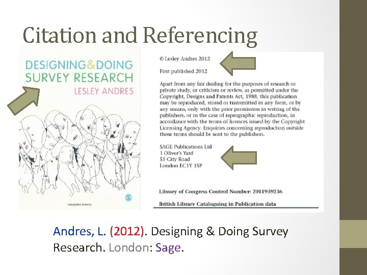 Citation and Referencing Andres, L. (2012). Designing & Doing Survey Research. London: Sage. 