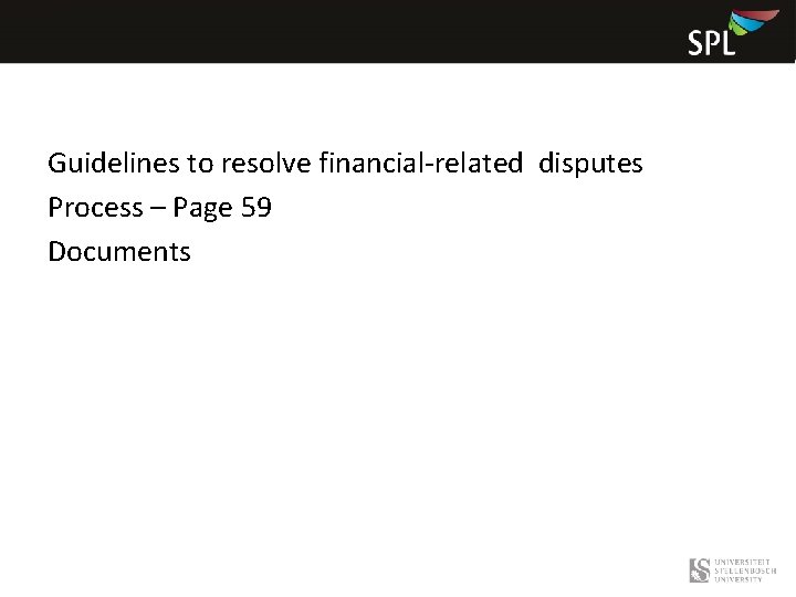 Guidelines to resolve financial-related disputes Process – Page 59 Documents 