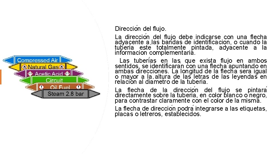 Direccio n del flujo. La direccio n del flujo debe indicarse con una flecha