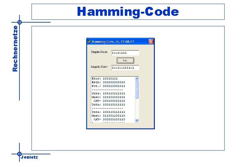 Rechnernetze Hamming-Code Jonietz 