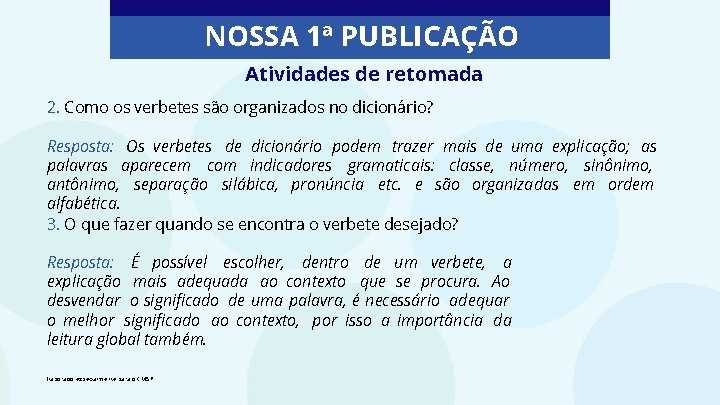 SEQUNCIA DIDTICA I ESTUDAR LER E PRODUZIR VERBETES