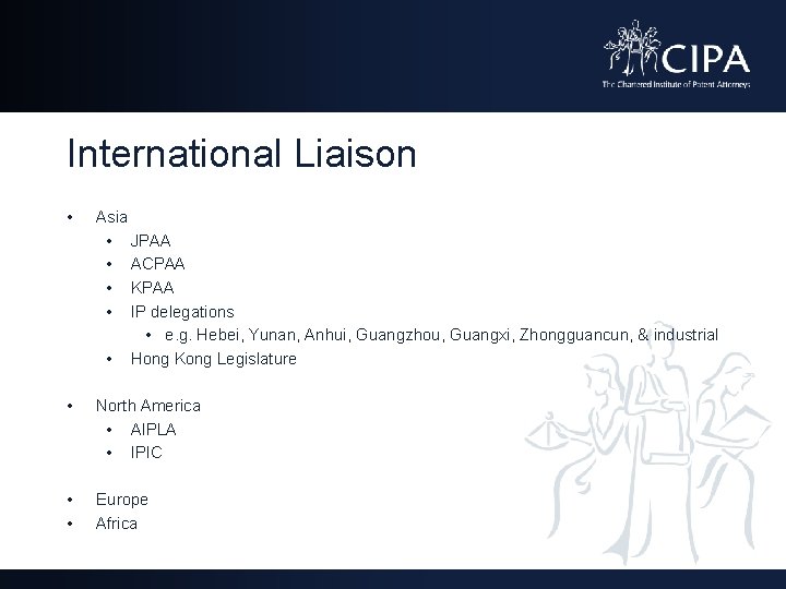 International Liaison • Asia • JPAA • ACPAA • KPAA • IP delegations •