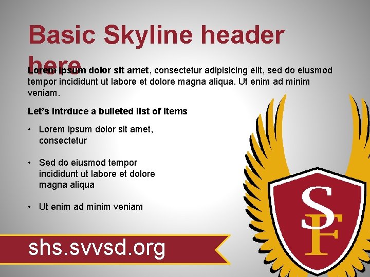 Basic Skyline header here Lorem ipsum dolor sit amet, consectetur adipisicing elit, sed do