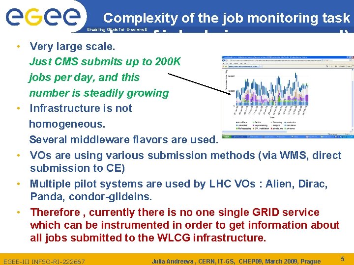 Complexity of the job monitoring task ( number of jobs being processed) Very large