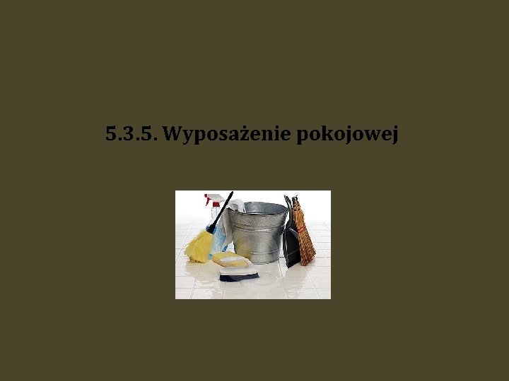 5. 3. 5. Wyposażenie pokojowej 