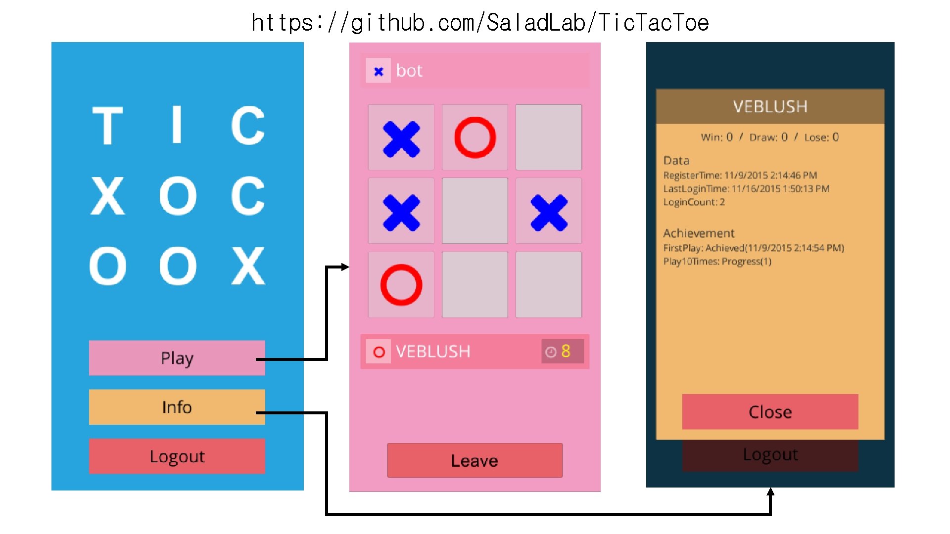 https: //github. com/Salad. Lab/Tic. Tac. Toe 