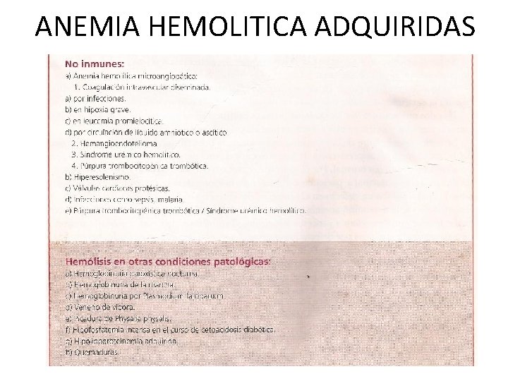 ANEMIA HEMOLITICA ADQUIRIDAS Dra. Roxana Blanco Villarte 11 