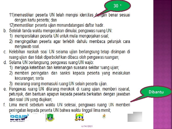 30 ‘ Dibantu 6/14/2021 