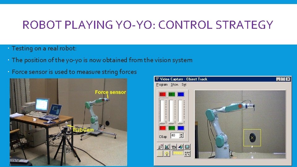 ROBOT PLAYING YO-YO: CONTROL STRATEGY Testing on a real robot: The position of the ROBOT PLAYING YO-YO: CONTROL STRATEGY Testing on a real robot: The position of the