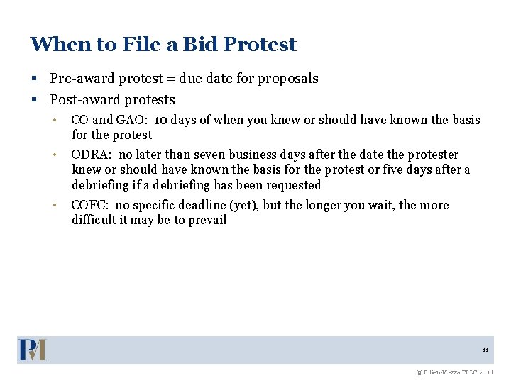 When to File a Bid Protest § Pre-award protest = due date for proposals