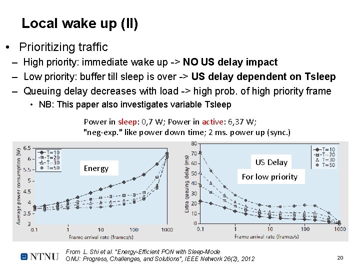 Local wake up (II) • Prioritizing traffic – High priority: immediate wake up ->