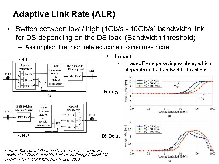 Adaptive Link Rate (ALR) • Switch between low / high (1 Gb/s - 10