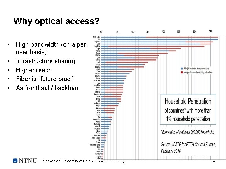 Why optical access? • High bandwidth (on a peruser basis) • Infrastructure sharing •