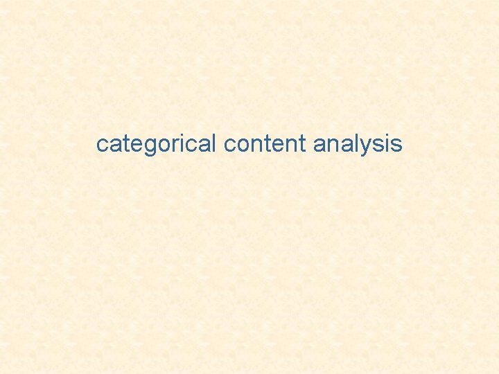 categorical content analysis 