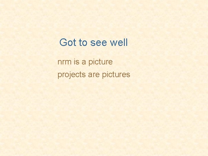 Got to see well nrm is a picture projects are pictures 