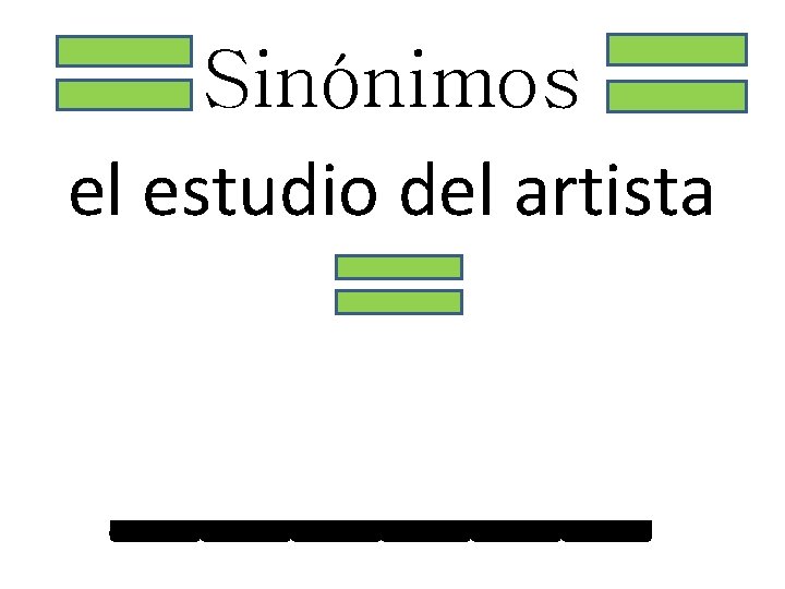 Sinónimos el estudio del artista ______ 