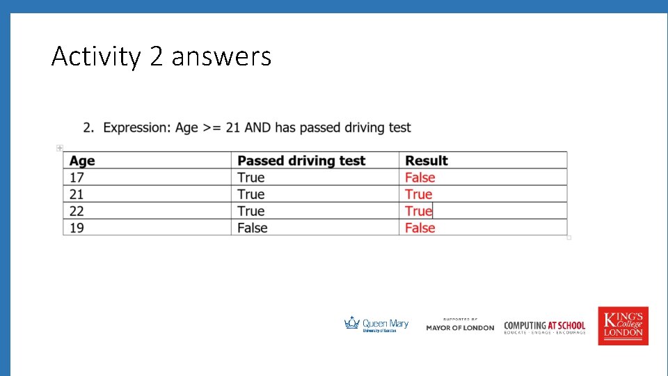 Activity 2 answers 