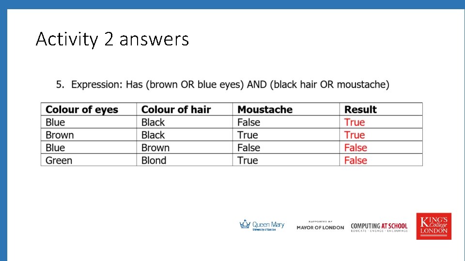 Activity 2 answers 