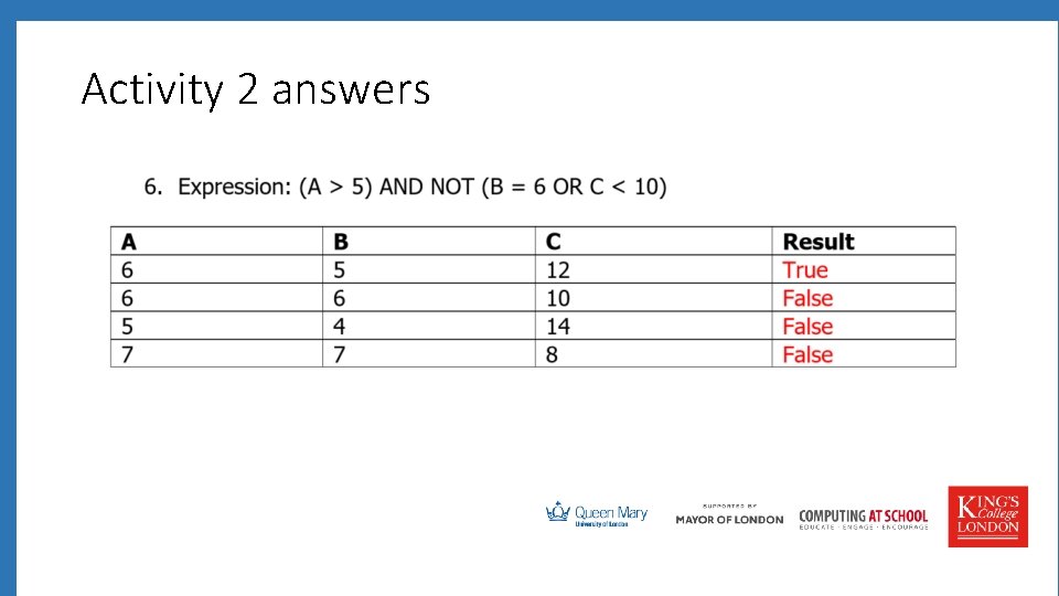 Activity 2 answers 