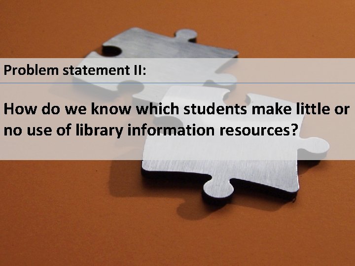 Problem statement II: How do we know which students make little or no use
