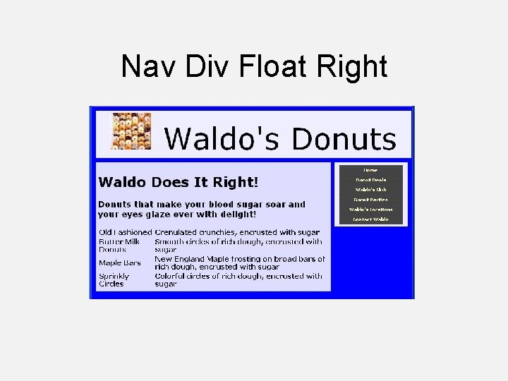 Nav Div Float Right 