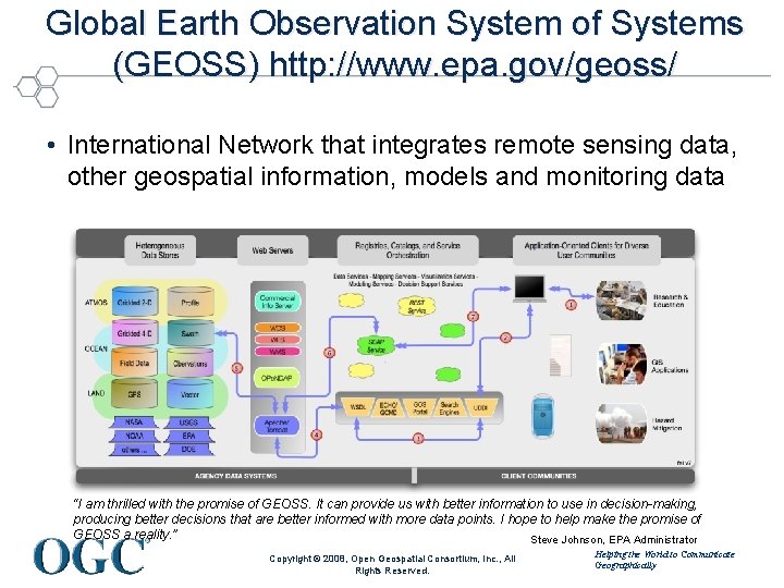 Global Earth Observation System of Systems (GEOSS) http: //www. epa. gov/geoss/ • International Network