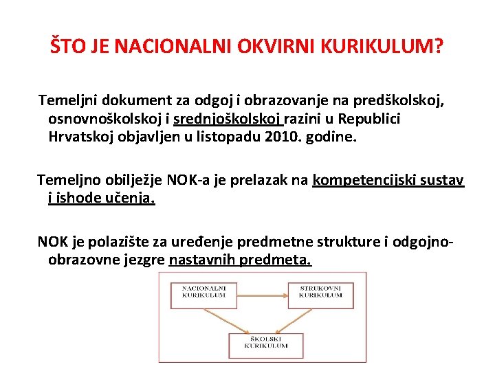 ŠTO JE NACIONALNI OKVIRNI KURIKULUM? Temeljni dokument za odgoj i obrazovanje na predškolskoj, osnovnoškolskoj