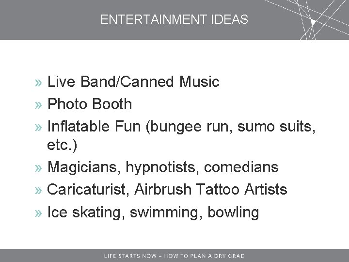 ENTERTAINMENT IDEAS » Live Band/Canned Music » Photo Booth » Inflatable Fun (bungee run,
