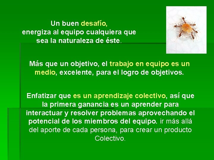 Un buen desafío, energiza al equipo cualquiera que sea la naturaleza de éste. Más