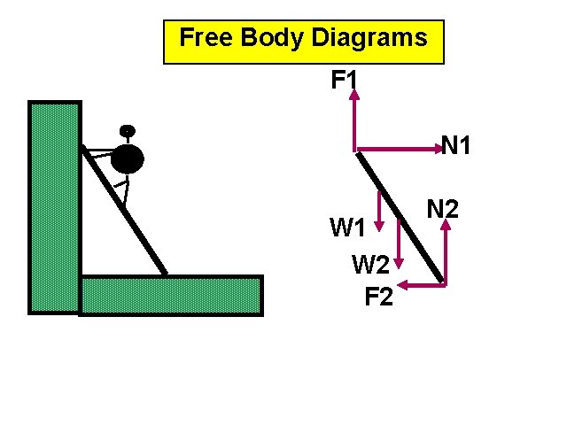 Free Body Diagrams F 1 N 1 W 2 F 2 N 2 