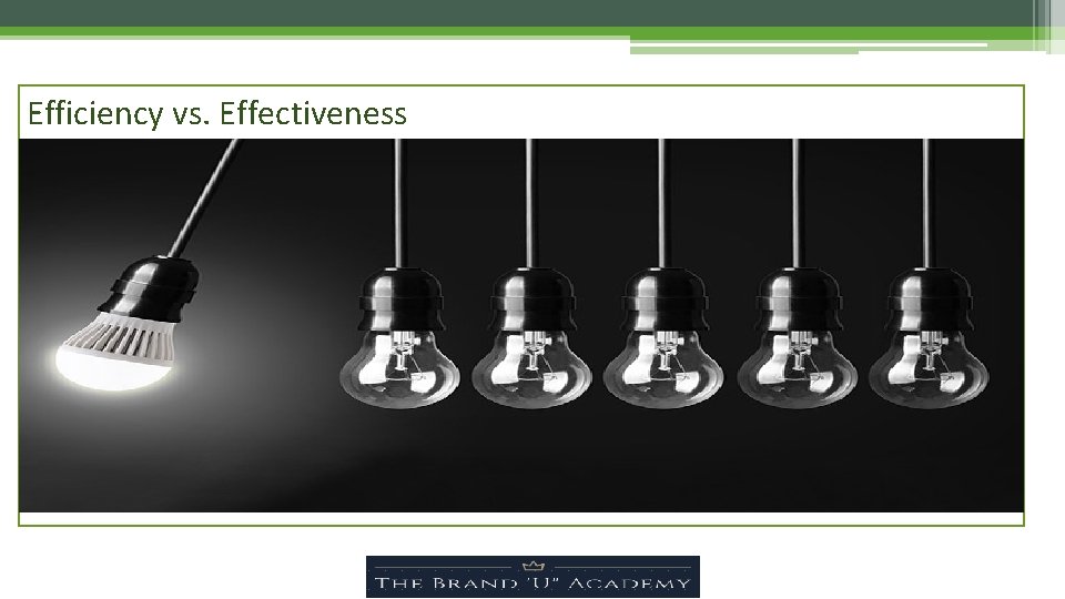 Efficiency vs. Effectiveness 