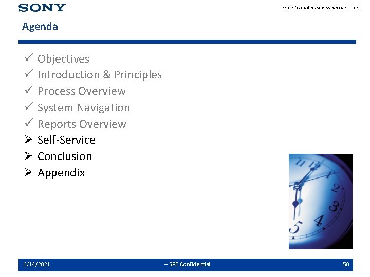 Sony Global Business Services, Inc. Agenda ü ü ü Ø Ø Ø Objectives Introduction
