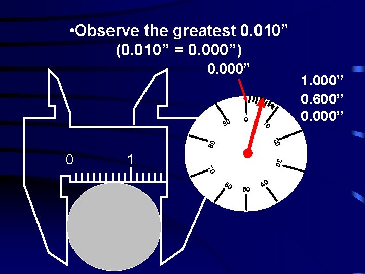  • Observe the greatest 0. 010” (0. 010” = 0. 000”) 0. 000”
