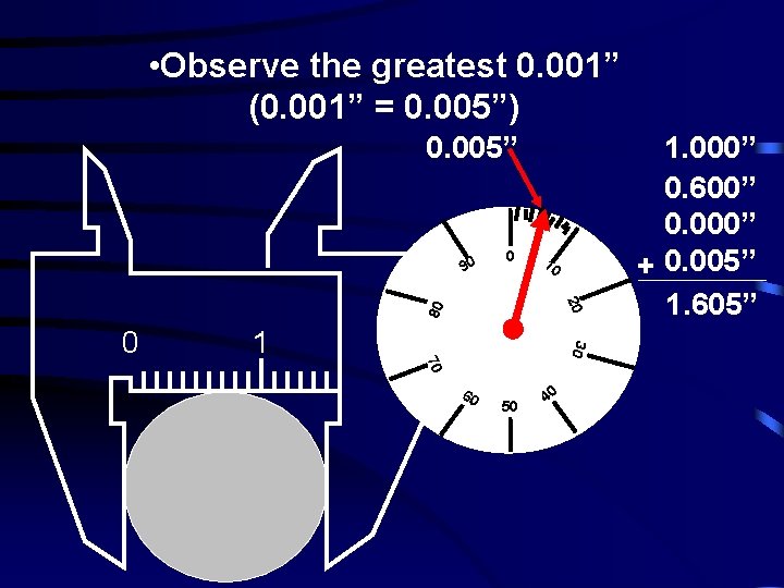  • Observe the greatest 0. 001” (0. 001” = 0. 005”) 0. 005”