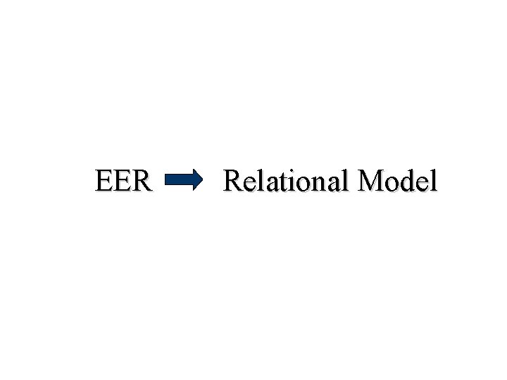 EER Relational Model EER Relational Model