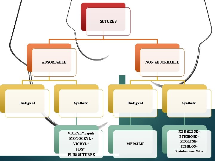SUTURES ABSORBABLE Biological NON-ABSORBABLE Synthetic Biological VICRYL* rapide MONOCRYL* VICRYL* PDS*|| PLUS SUTURES MERSILK