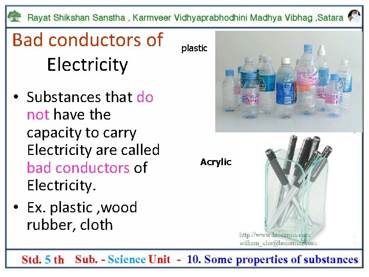 Thermal conductivity Good conductors of heat Bad conductors